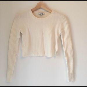 Babaton cropped, ribbed knit top